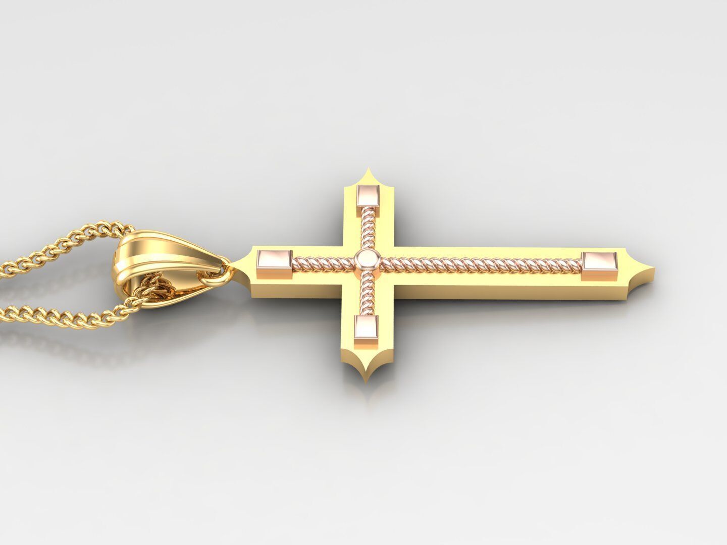 Jesu Cross Pendant 4CP086 3DM STL 3D print model_3