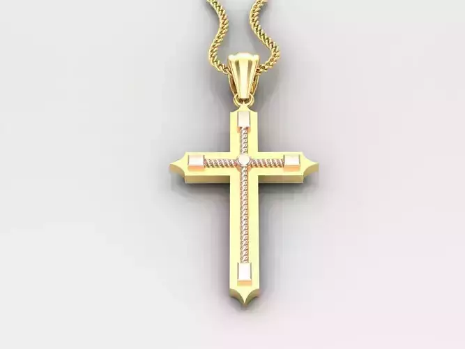 Jesu Cross Pendant 4CP086 3DM STL