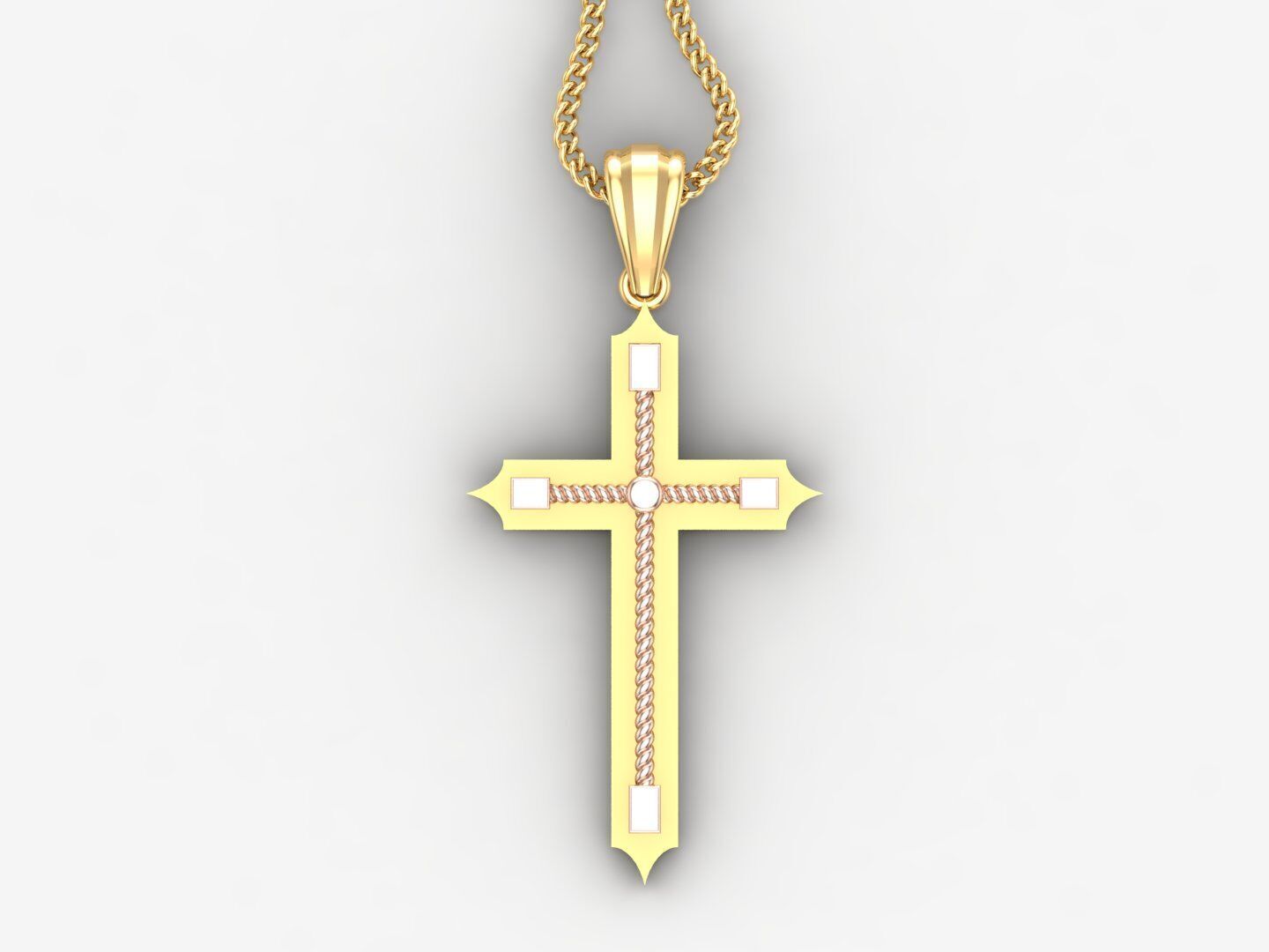 Jesu Cross Pendant 4CP086 3DM STL 3D print model_4