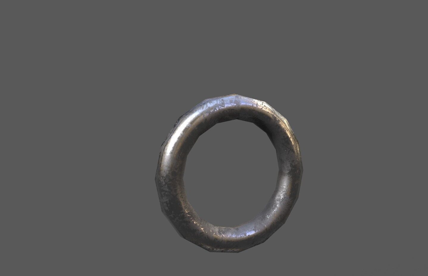 Padlock and chain ring Low-poly 3D model_3