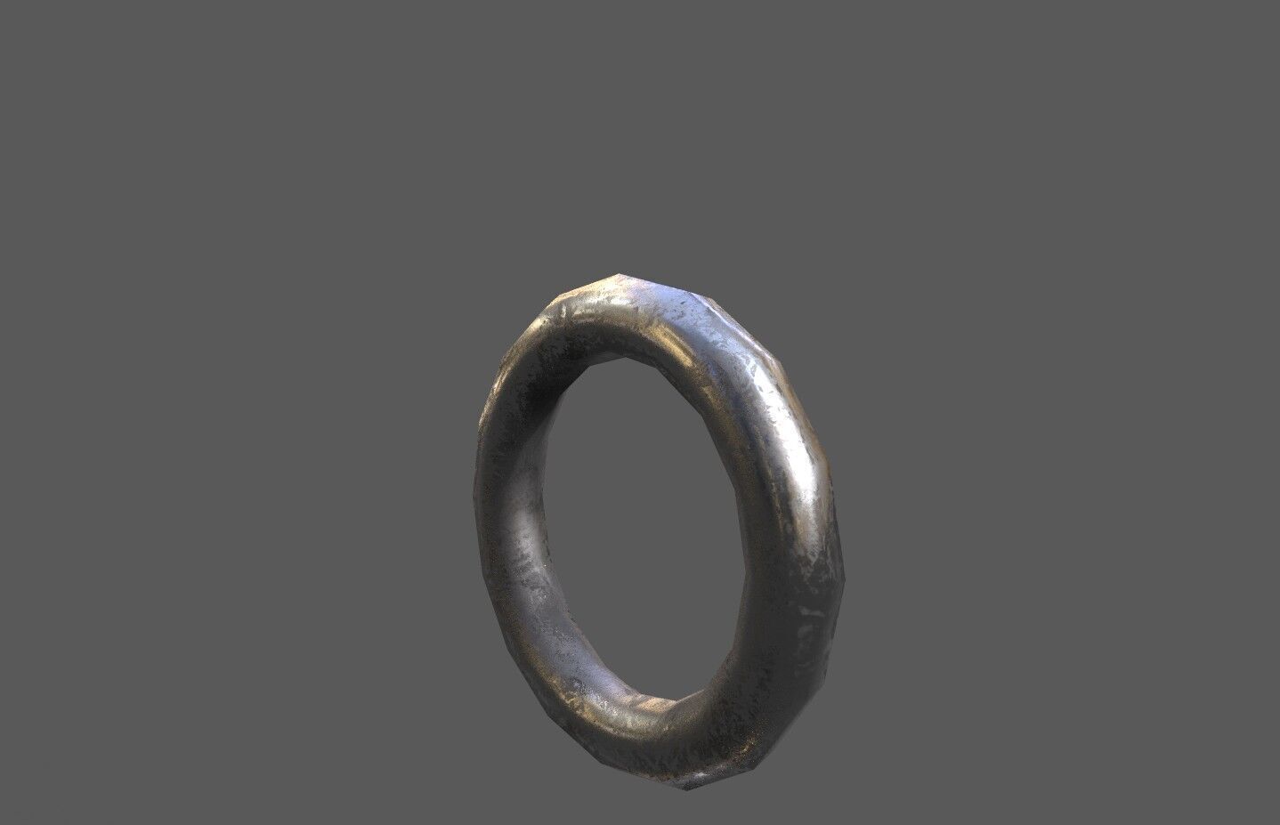 Padlock and chain ring Low-poly 3D model_4