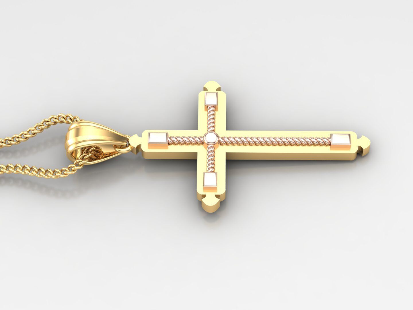 Jesu Cross Pendant 4CP085 3DM STL 3D print model_3