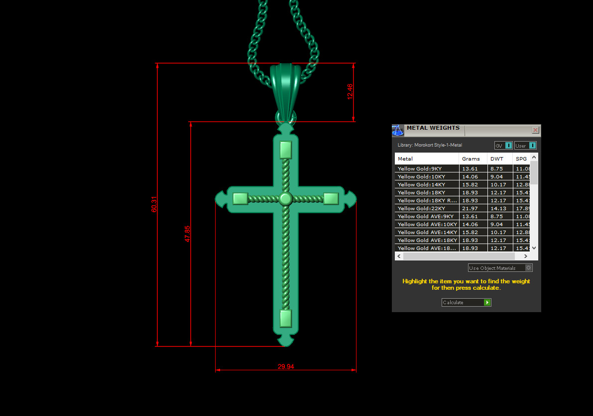 Jesu Cross Pendant 4CP085 3DM STL 3D print model_1