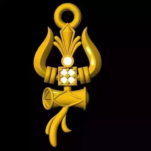 trishul pendant 3dm file