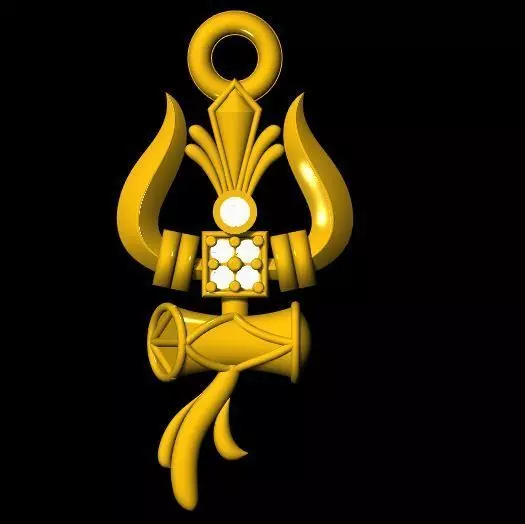 trishul pendant 3dm file 3D print model_0