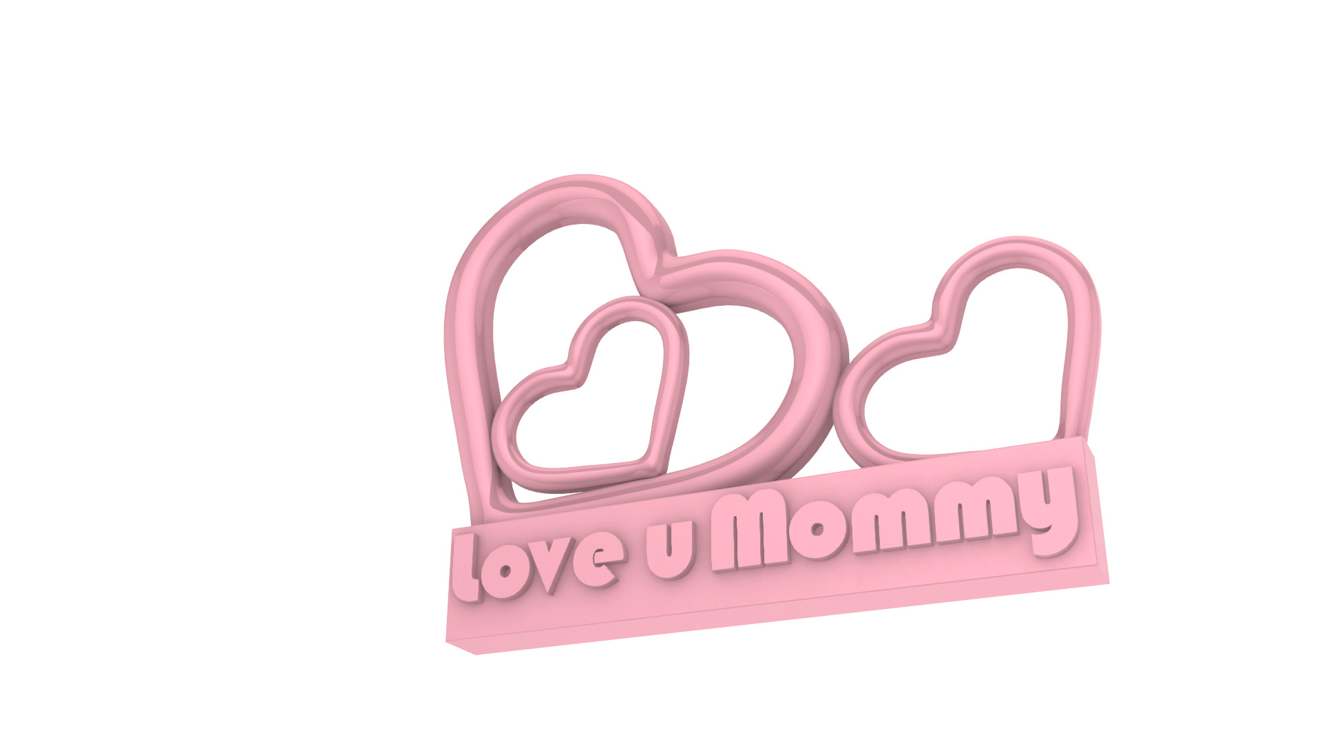 Love u moommmy stand hearts 3D print model_11