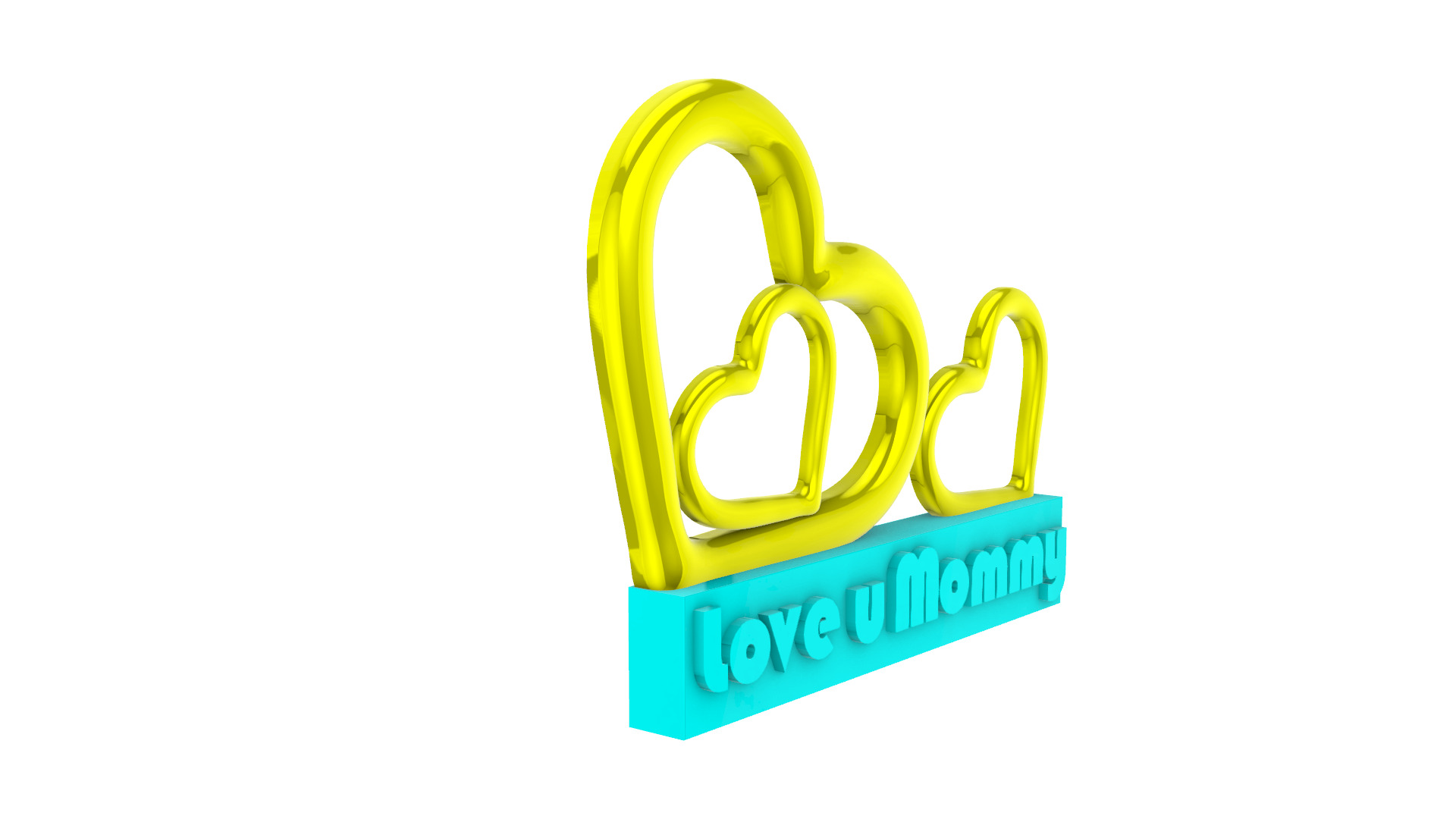 Love u moommmy stand hearts 3D print model_5