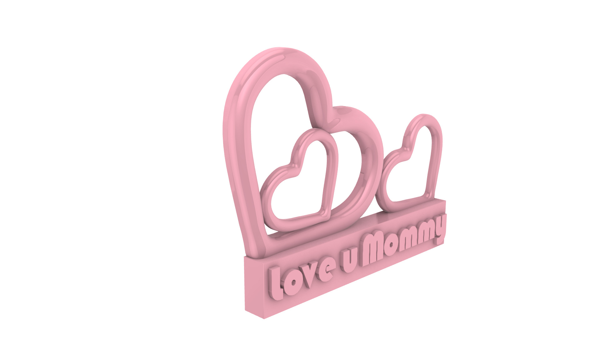 Love u moommmy stand hearts 3D print model_10