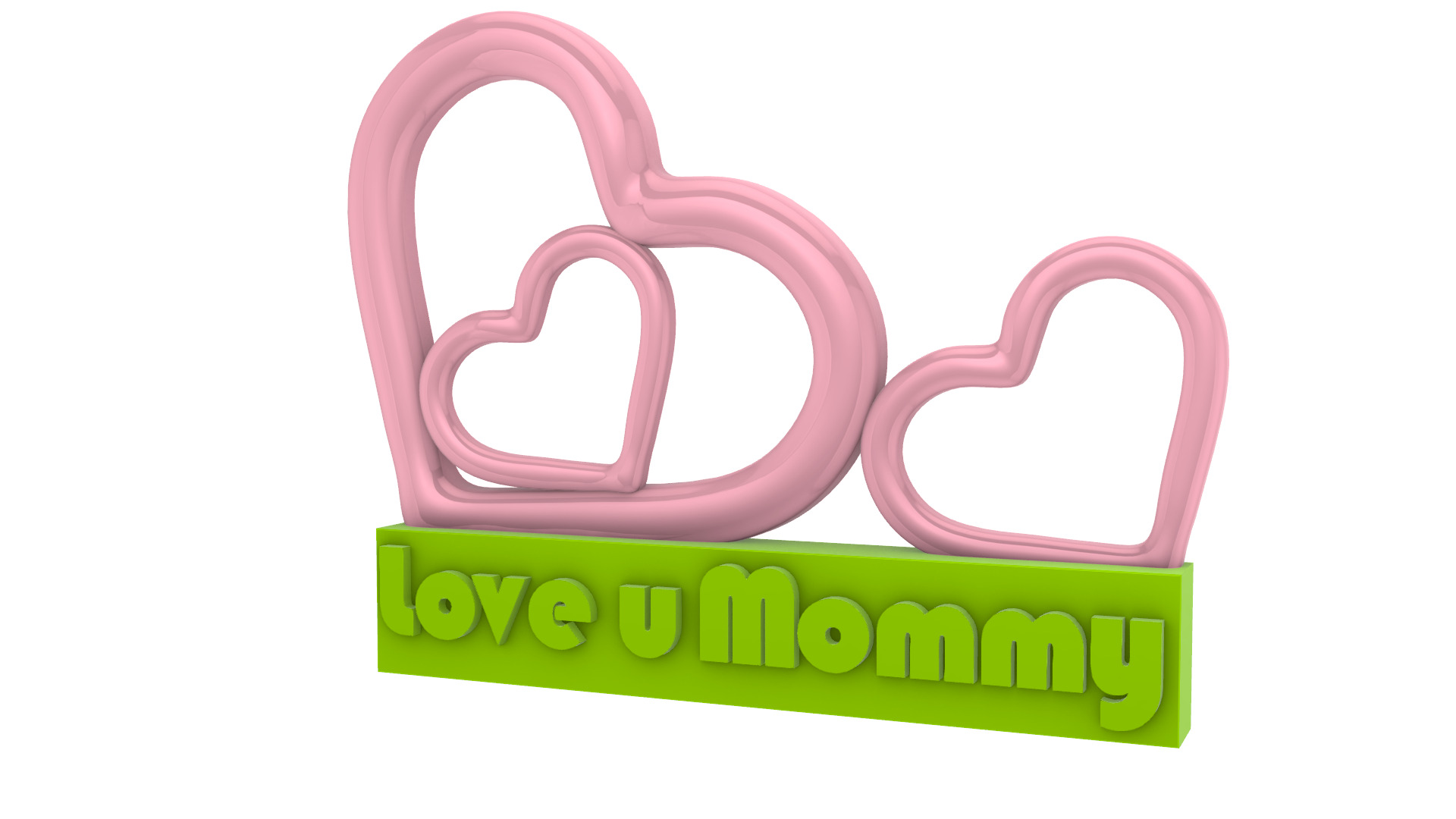 Love u moommmy stand hearts 3D print model_13