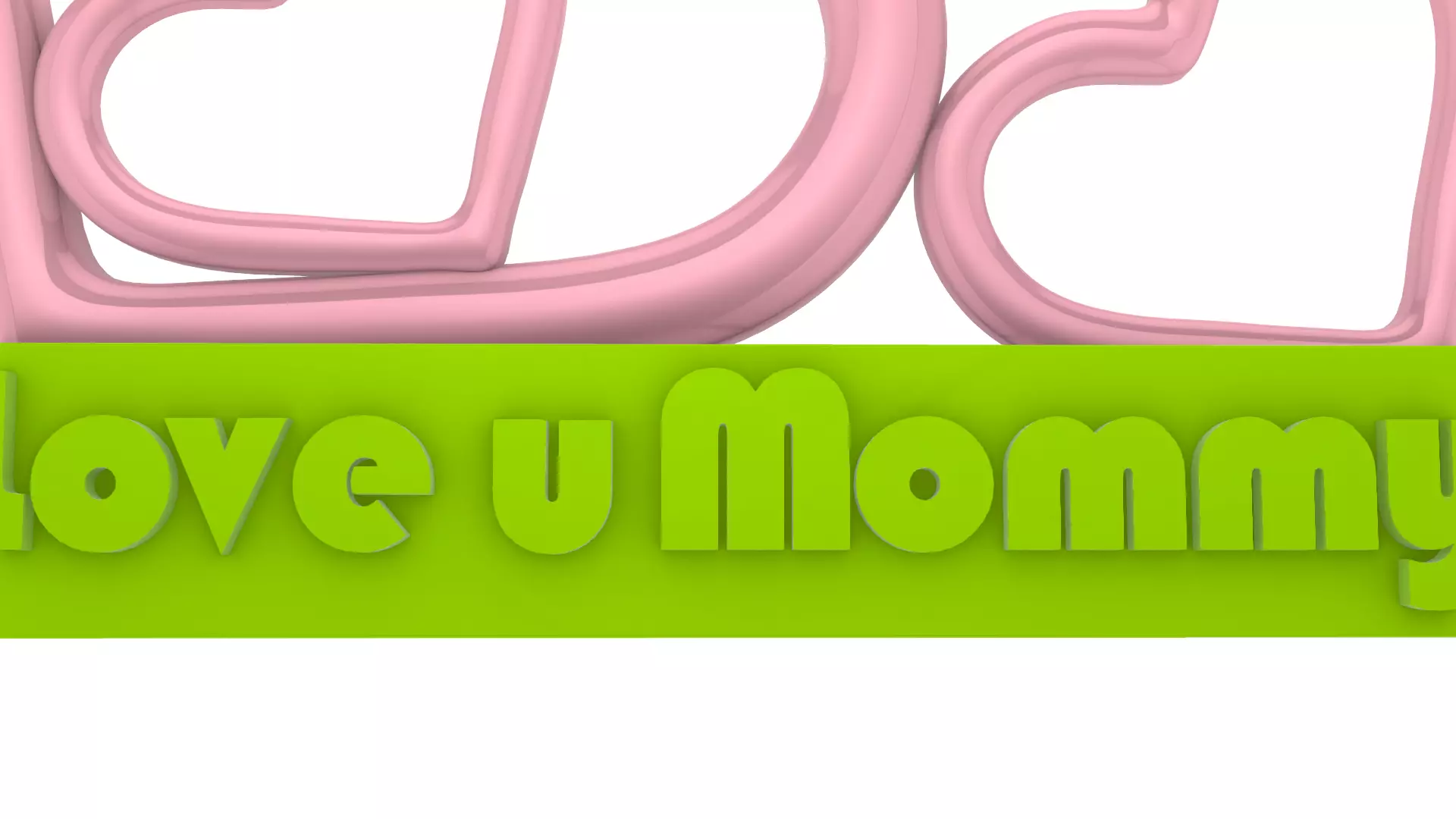 Love u moommmy stand hearts 3D print model_0