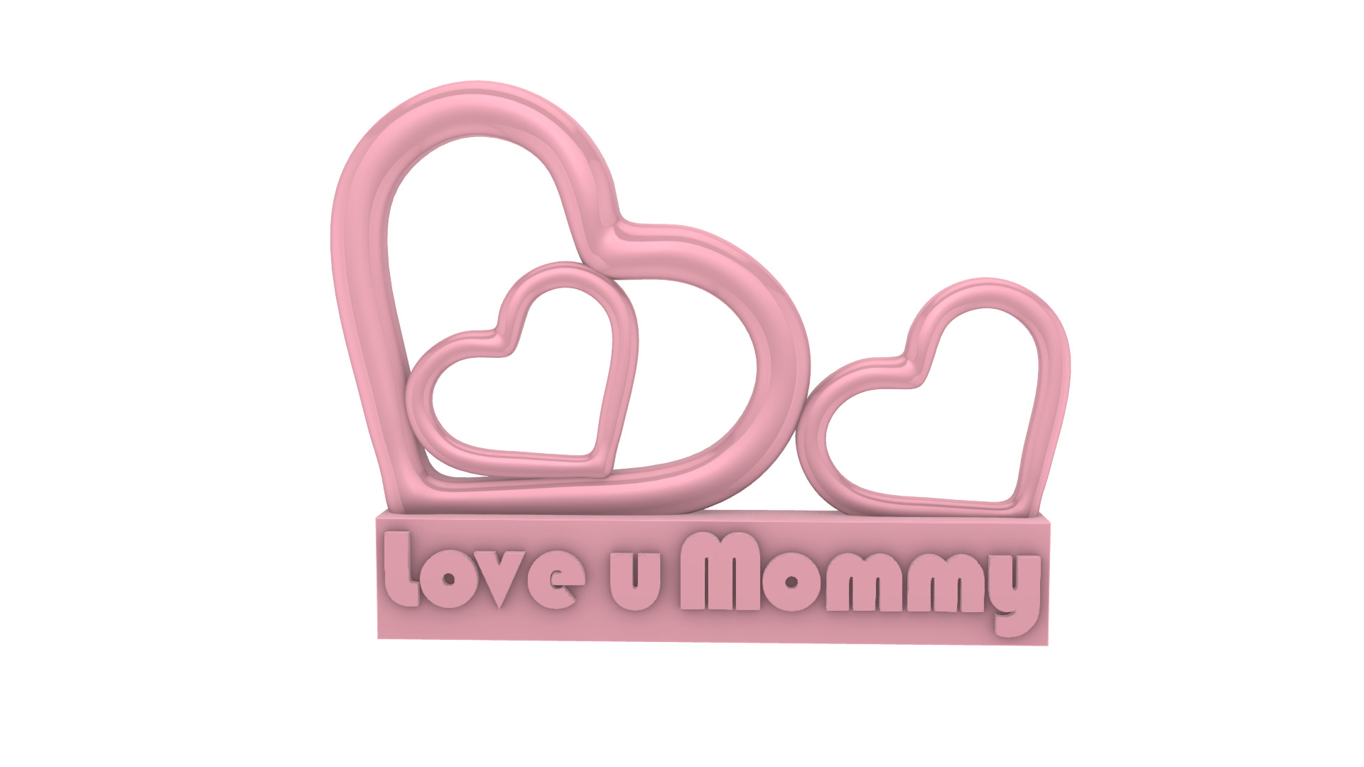Love u moommmy stand hearts 3D print model_9