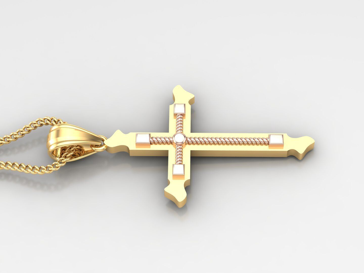 Jesu Cross Pendant 4CP077 3DM STL 3D print model_3