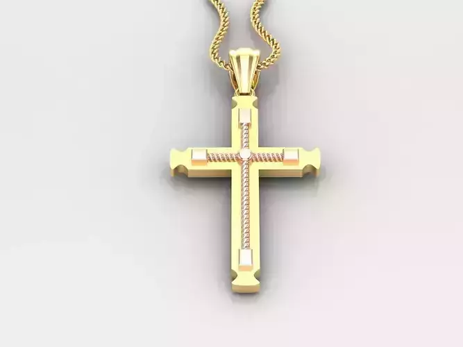 Jesu Cross Pendant 4CP075 3DM STL