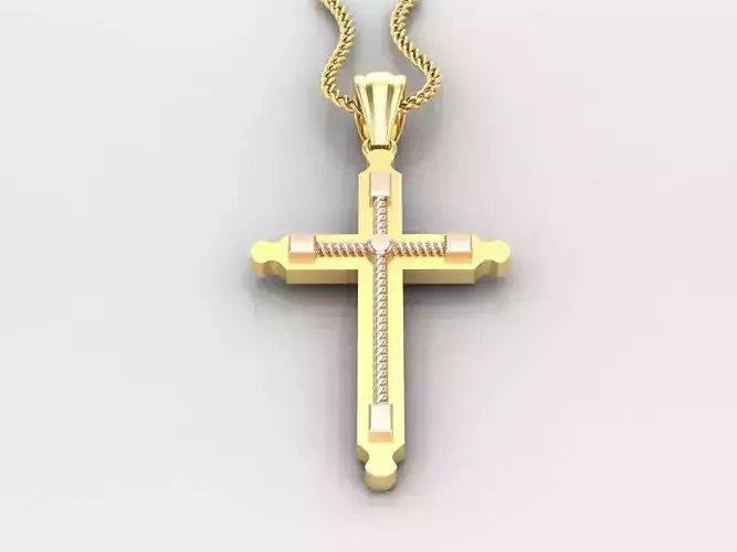 Jesu Cross Pendant 4CP066 3DM STL