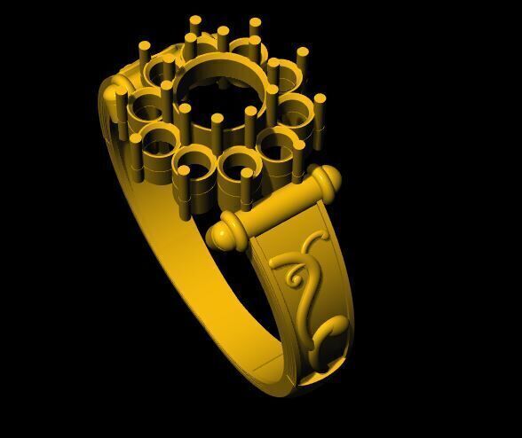 cluster ring 3dm file 3D print model_1