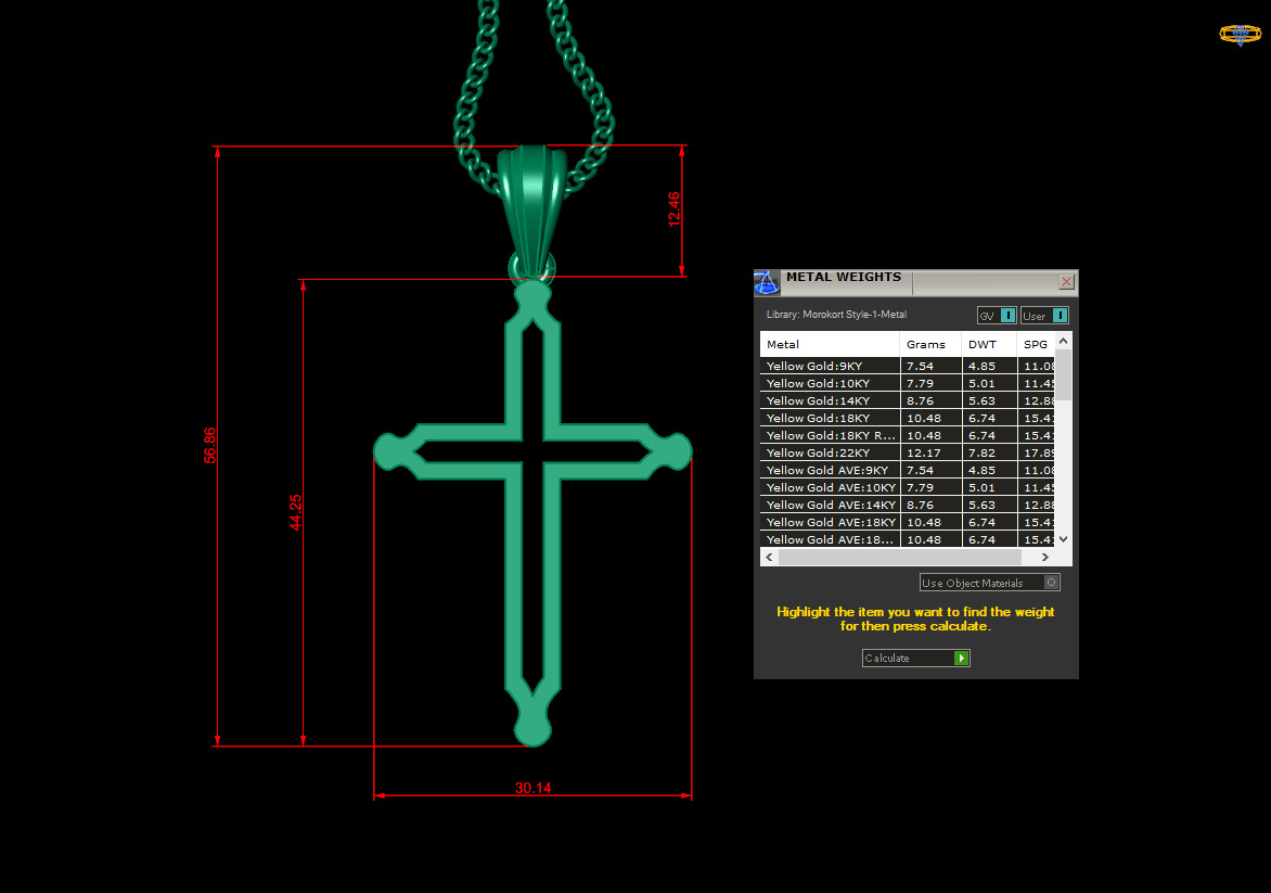Jesu Cross Pendant 4CP059 3DM STL 3D print model_1