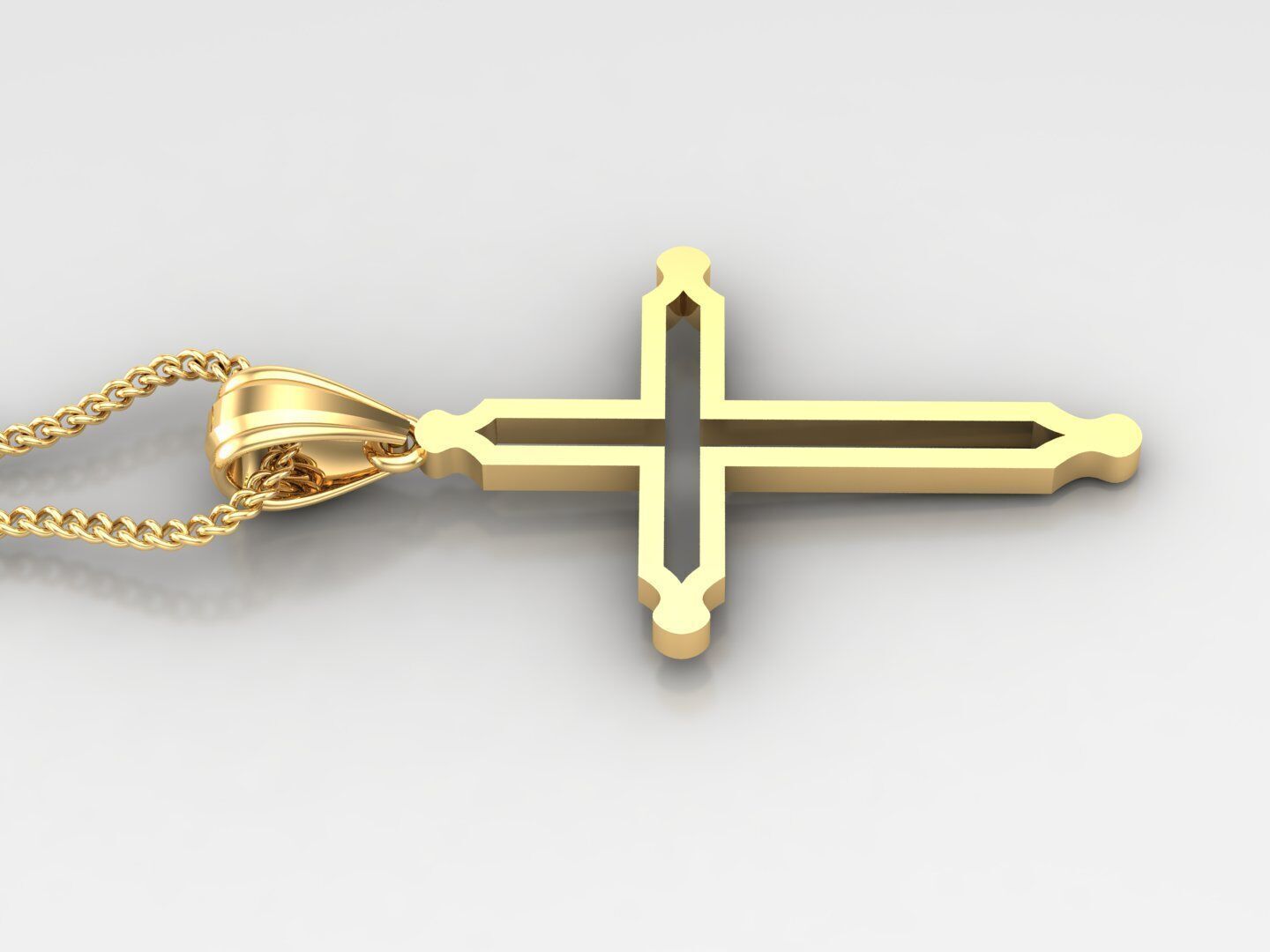 Jesu Cross Pendant 4CP059 3DM STL 3D print model_3