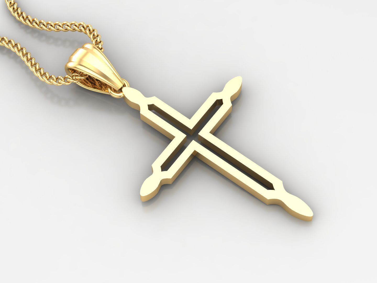 Jesu Cross Pendant 4CP050 3DM STL 3D print model_2