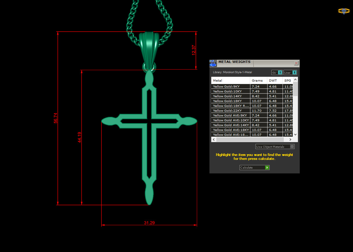 Jesu Cross Pendant 4CP050 3DM STL 3D print model_1