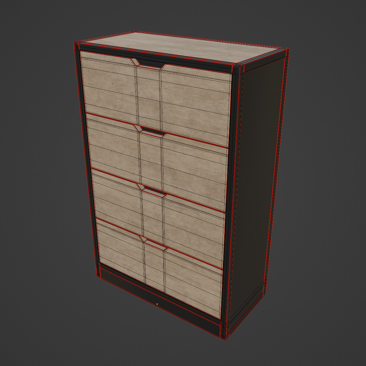 Midtown Youth Chest Drawer 02 Low-poly 3D model_7