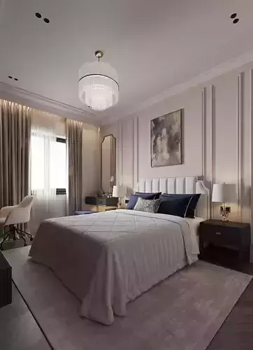 Bathroom design neoclassic style 3D model