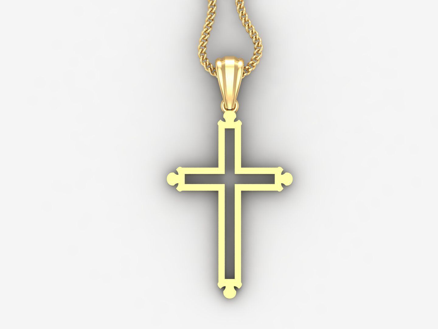 Jesu Cross Pendant 4CP039 3DM STL 3D print model_4