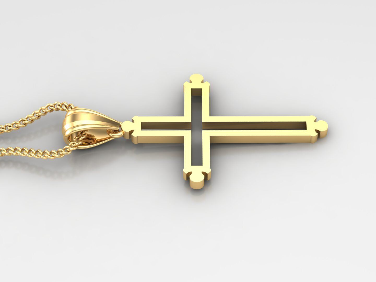 Jesu Cross Pendant 4CP039 3DM STL 3D print model_3