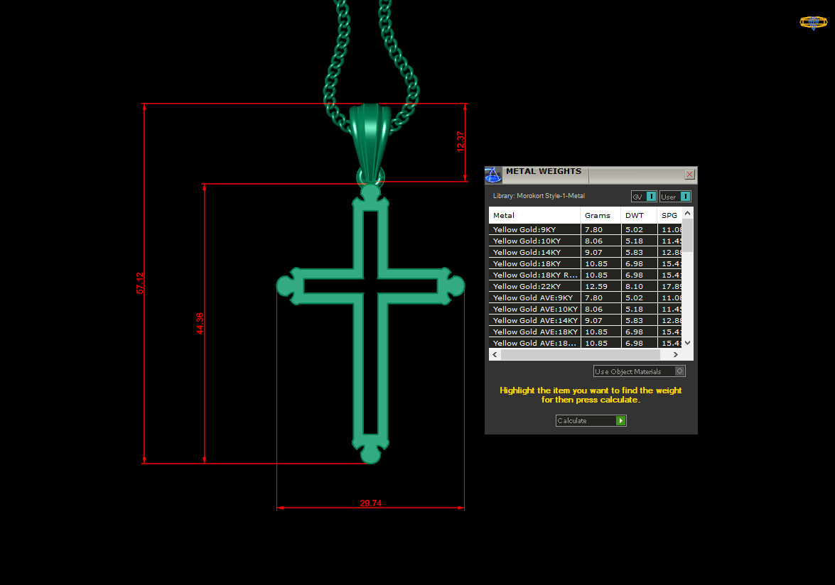Jesu Cross Pendant 4CP039 3DM STL 3D print model_1