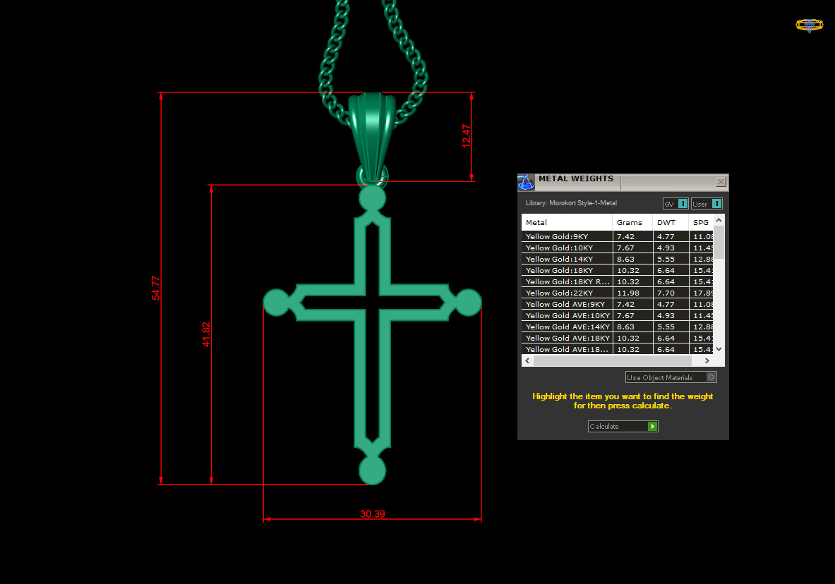 Jesu Cross Pendant 4CP036 3DM STL 3D print model_1