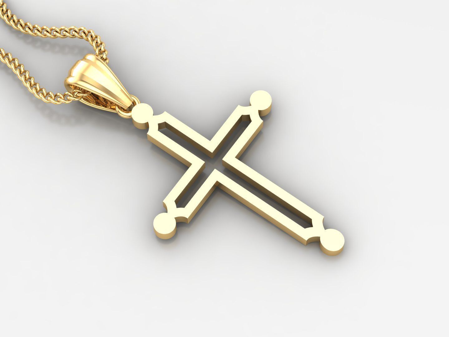Jesu Cross Pendant 4CP036 3DM STL 3D print model_2