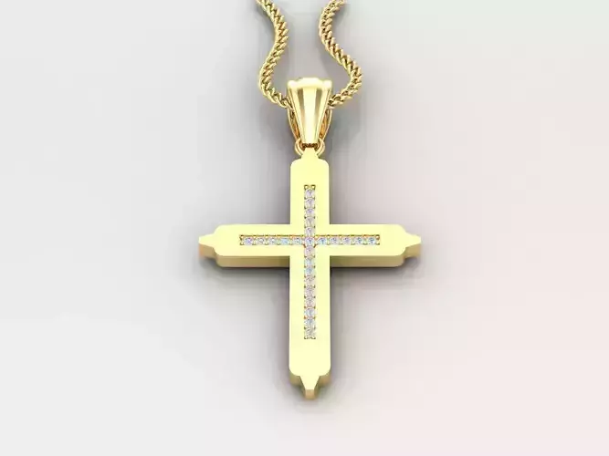 Jesu Cross Pendant 4CP035 3DM STL