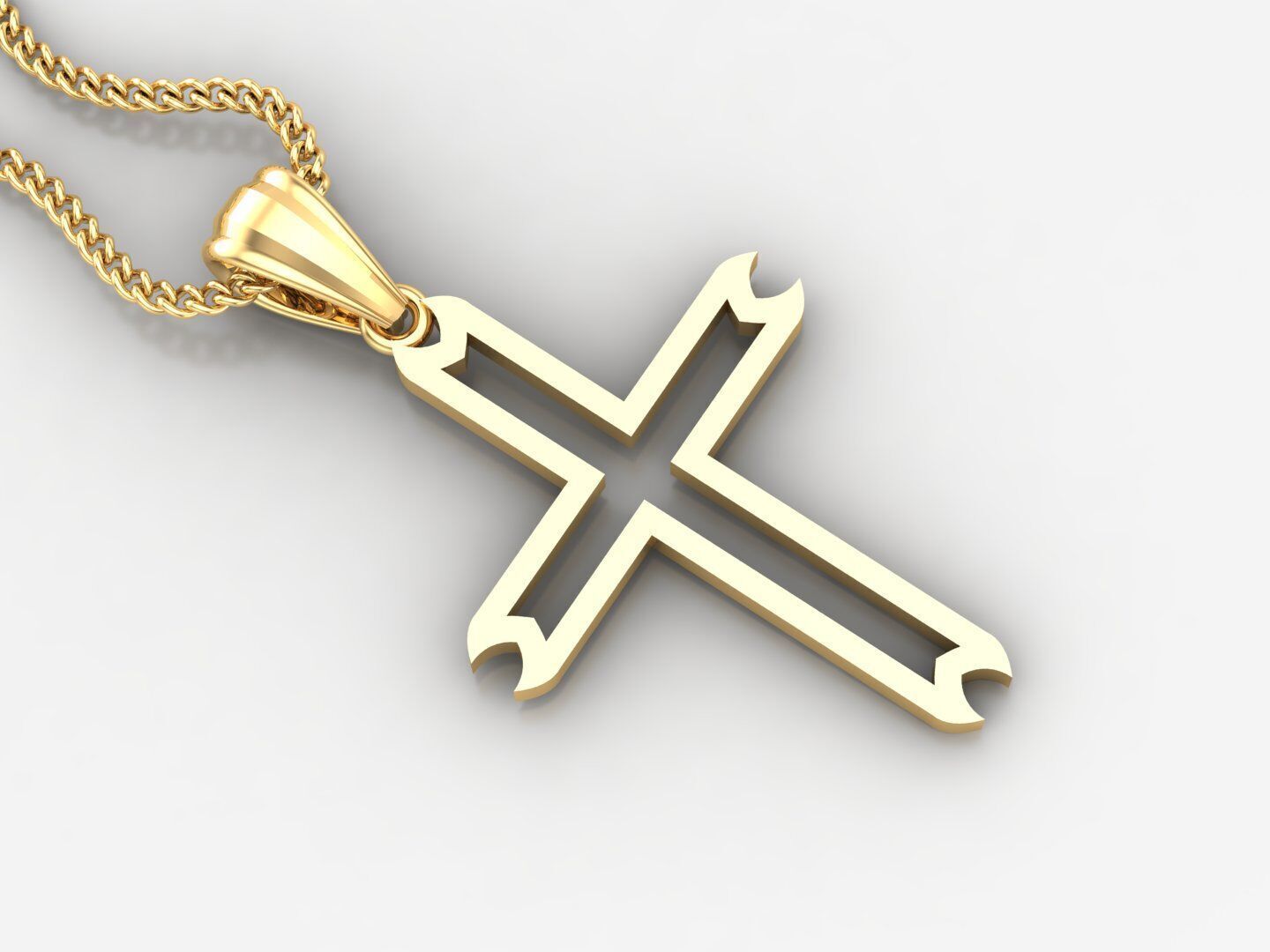 Jesu Cross Pendant 4CP031 3DM STL 3D print model_2