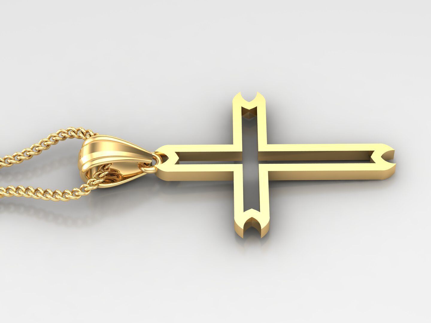 Jesu Cross Pendant 4CP031 3DM STL 3D print model_3