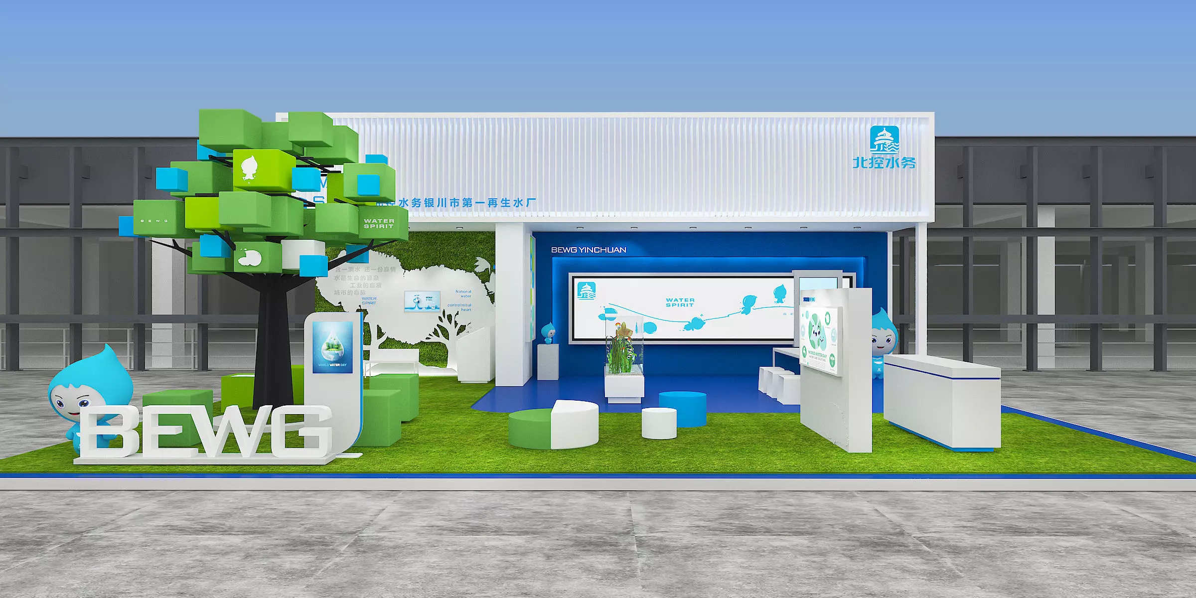 exhibition Low-poly 3D model_0