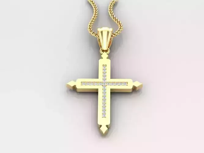 Jesu Cross Pendant 4CP024 3DM STL