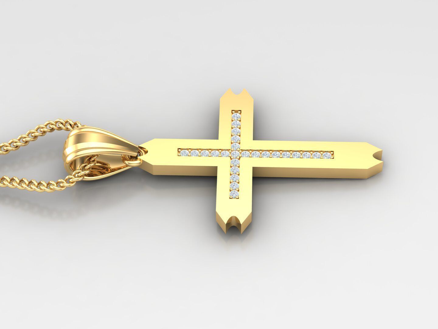 Jesu Cross Pendant 4CP010 3DM STL 3D print model_3