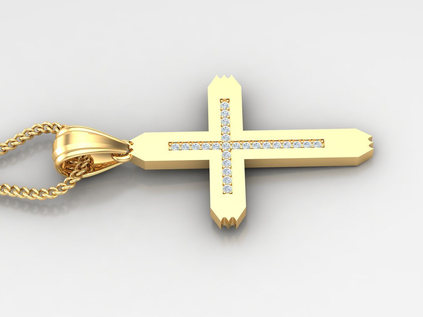 Jesu Cross Pendant 4CP002 3DM STL 3D print model_3