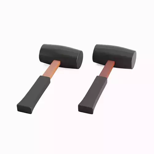 Rubber Mallet Set  Low-poly 3D model
