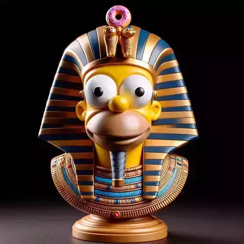 Pharaoh Homer Simpson Statue egypt 3D print model