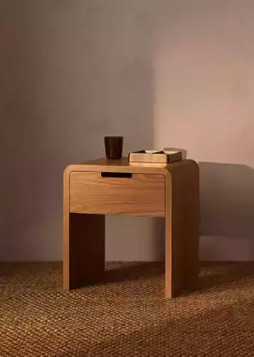  Modern Wooden Side Table 3D Model Free low-poly 3D model