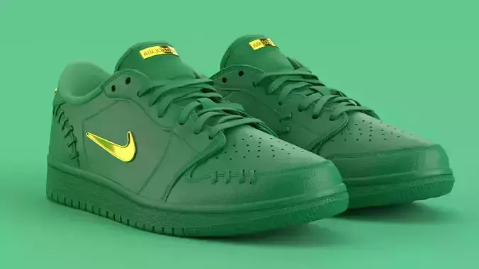 Air Jordan 1 Low Method of Make Green Metallic Gold