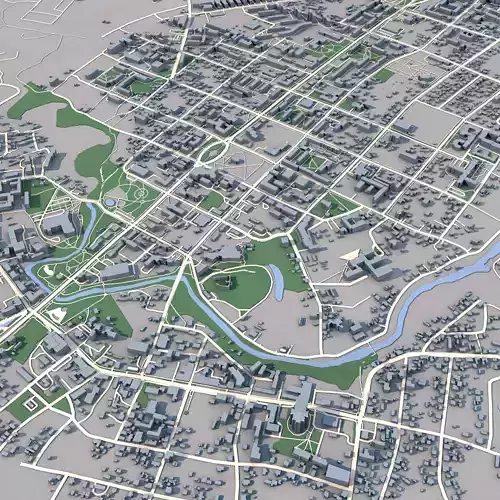 Rezekne City  Latvia 3D model