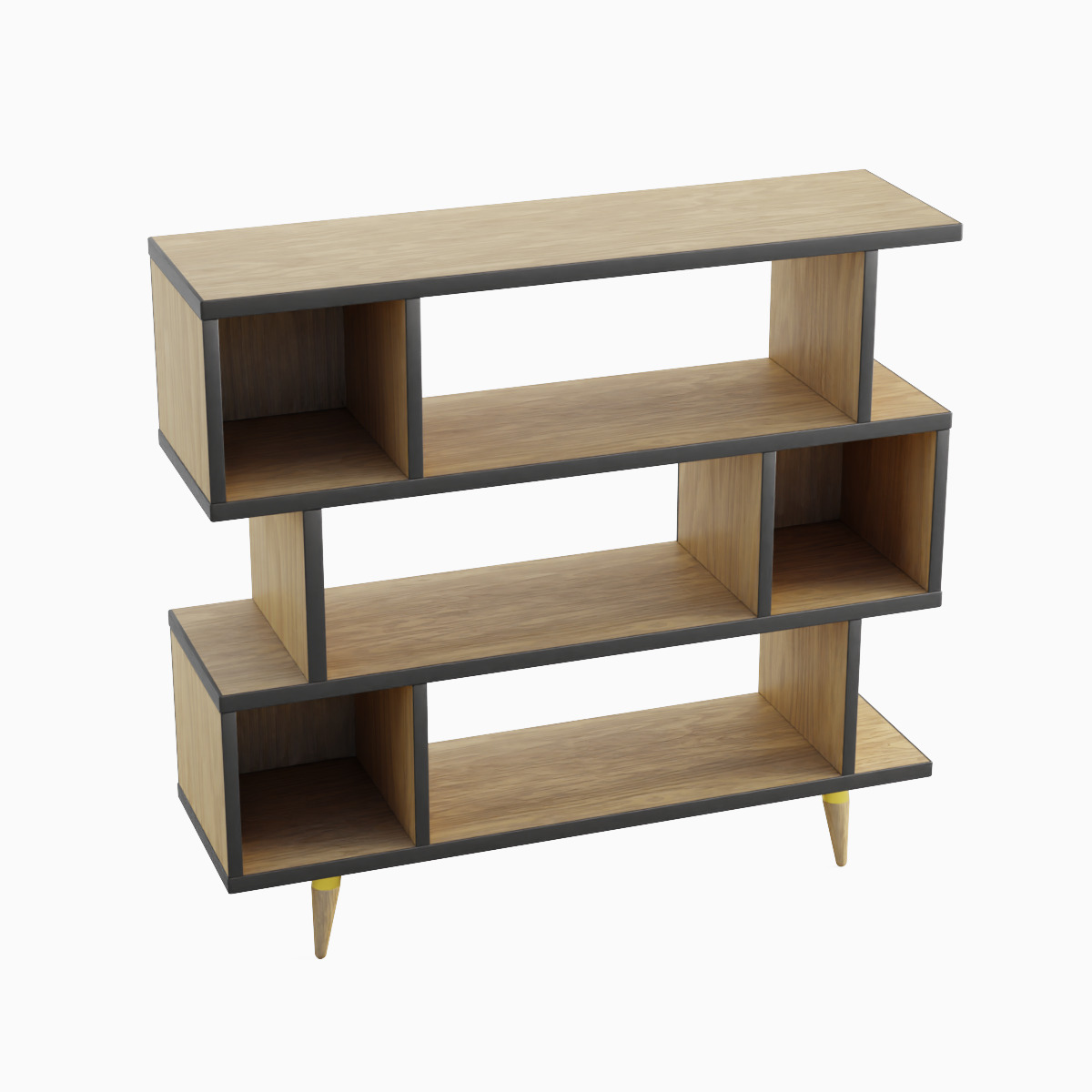 Modern Bookshelf Set  Low-poly 3D model_10