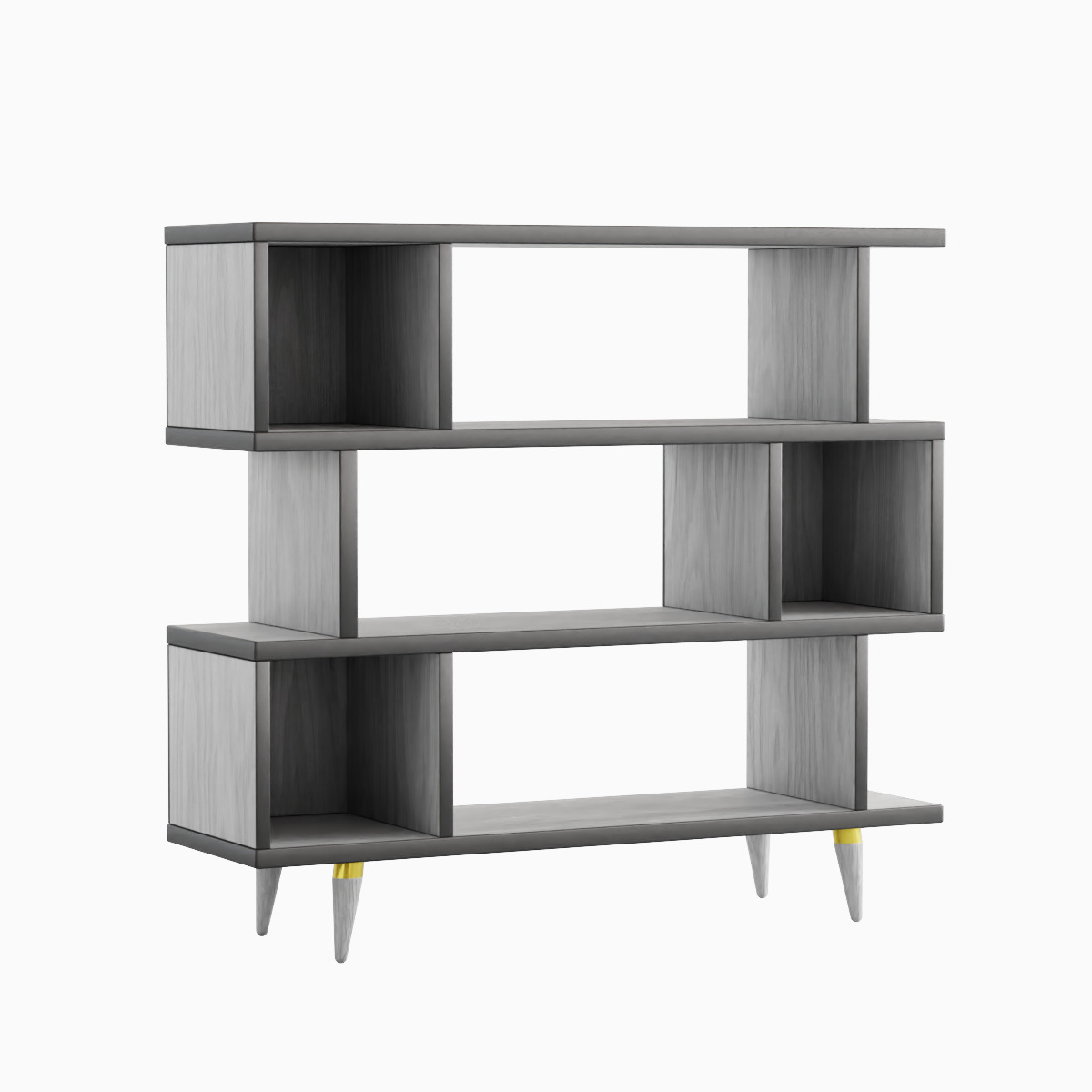 Modern Bookshelf Set  Low-poly 3D model_20