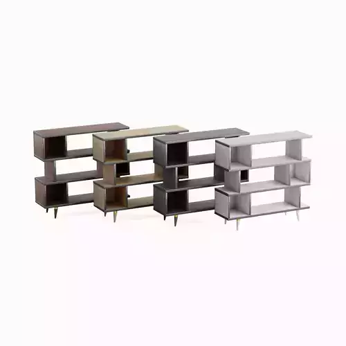 Modern Bookshelf Set  Low-poly 3D model