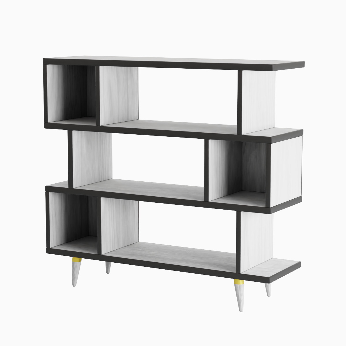 Modern Bookshelf Set  Low-poly 3D model_21