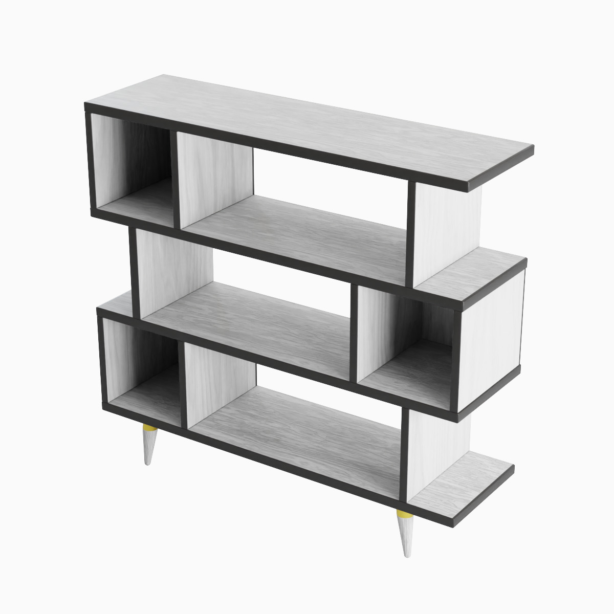 Modern Bookshelf Set  Low-poly 3D model_24