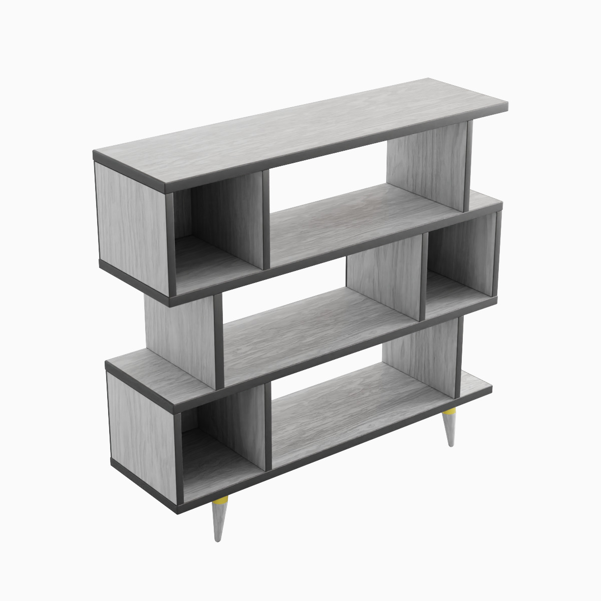 Modern Bookshelf Set  Low-poly 3D model_23