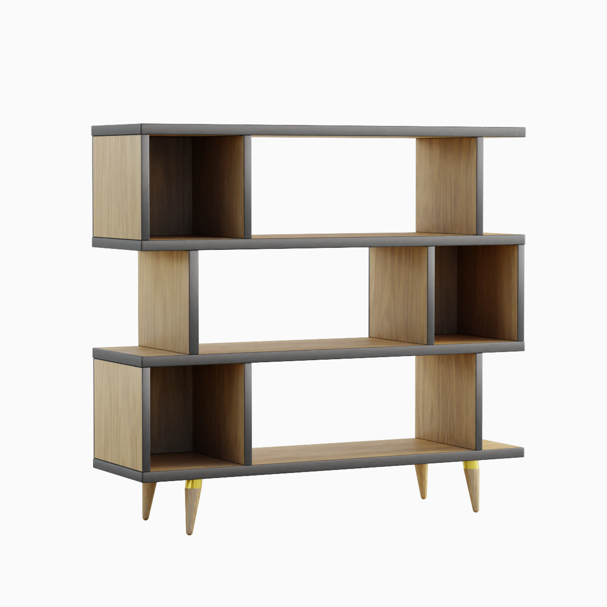 Modern Bookshelf Set  Low-poly 3D model_8