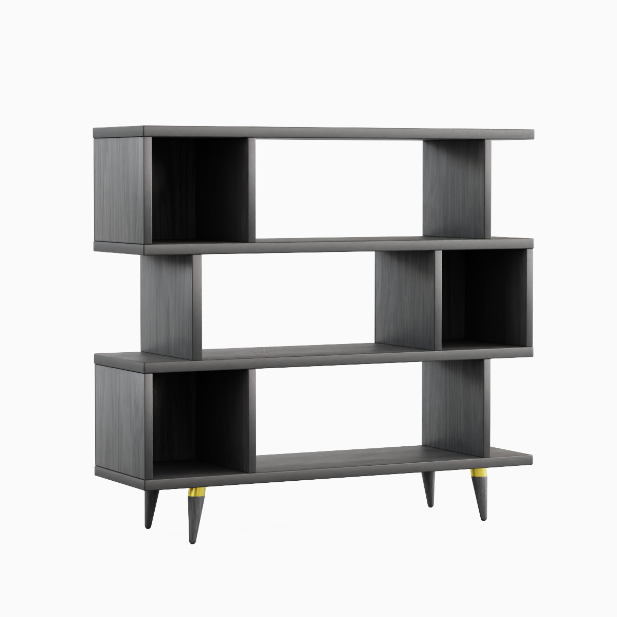 Modern Bookshelf Set  Low-poly 3D model_14